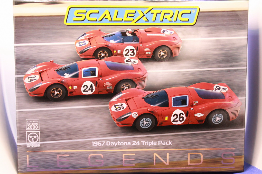 Slotcars66 Ferrari 1/32nd scale Scalextric  Daytona 24 hours 1967 triple pack  
